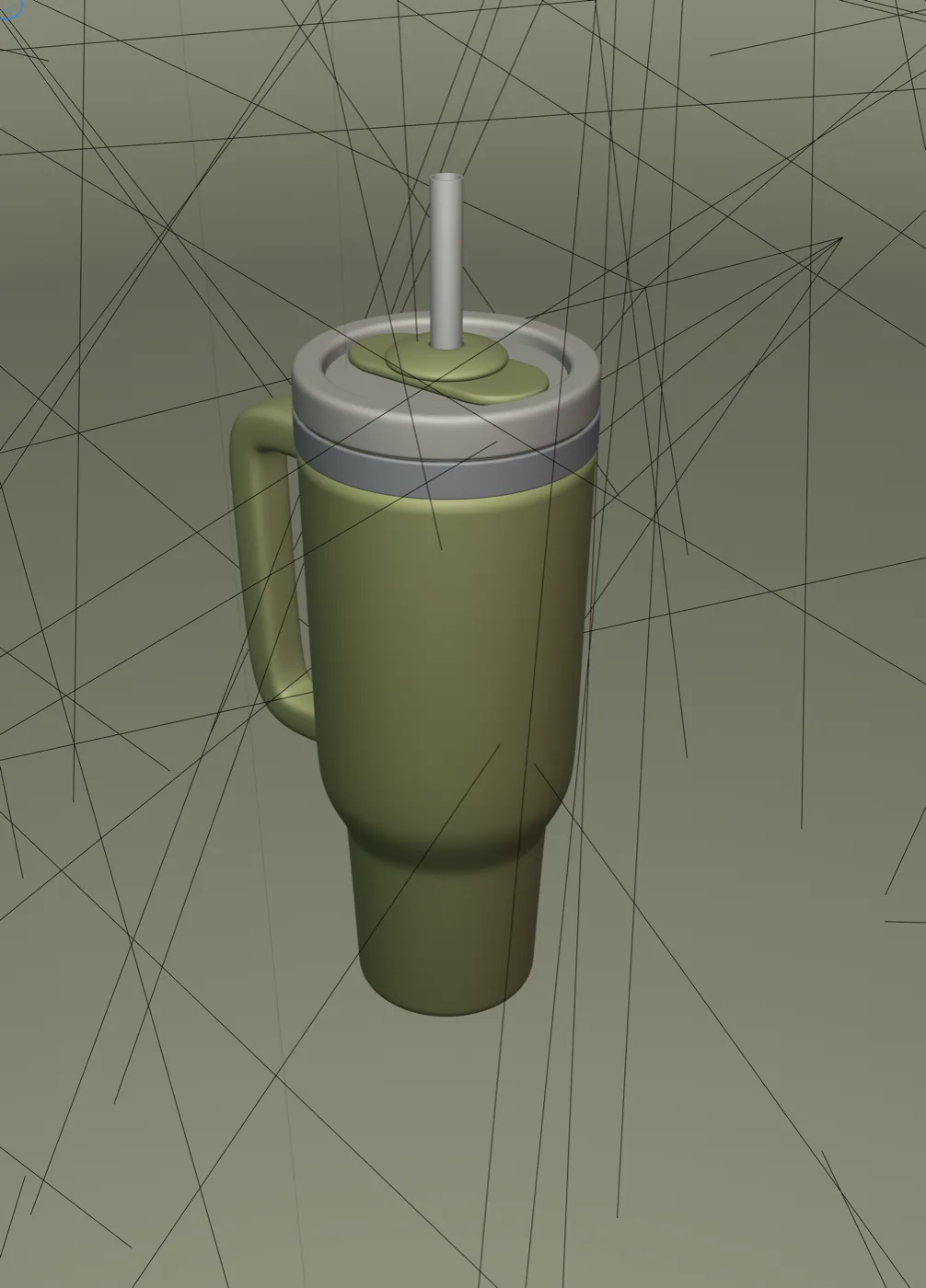 Modelo 3D do copo Stanley em construção no Blender, montado pelo GPT-6 Astra a partir de um prompt