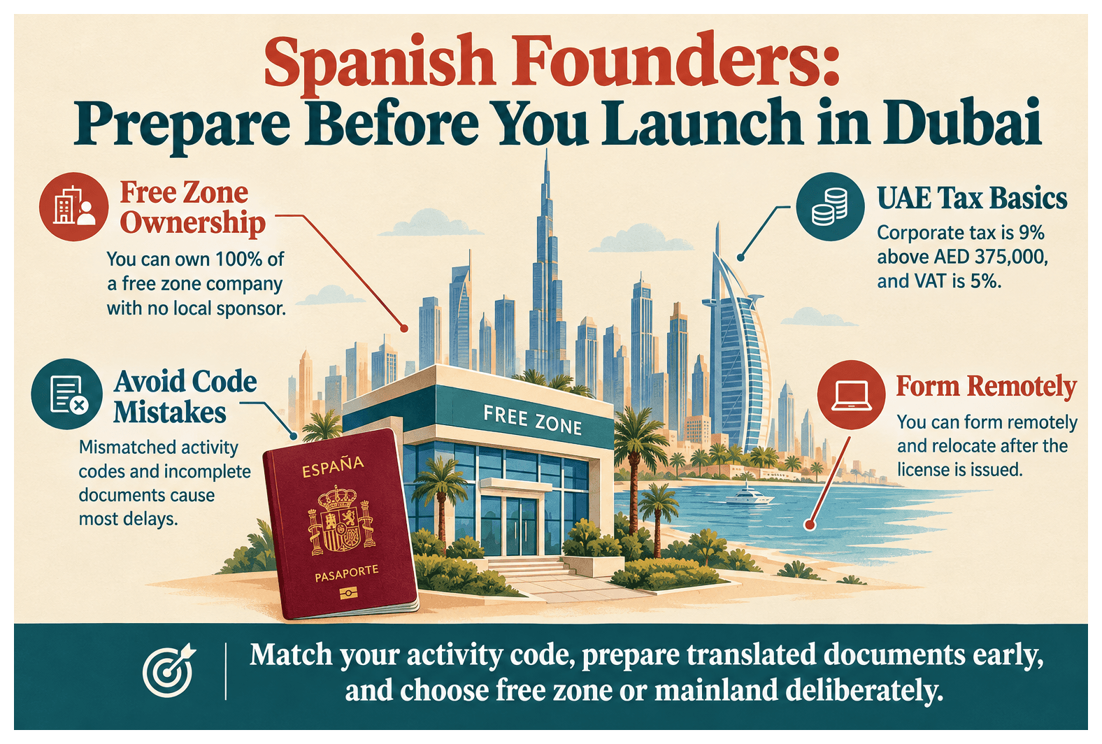 Infographic: What Spanish Founders Need to Know Before Setting Up in Dubai