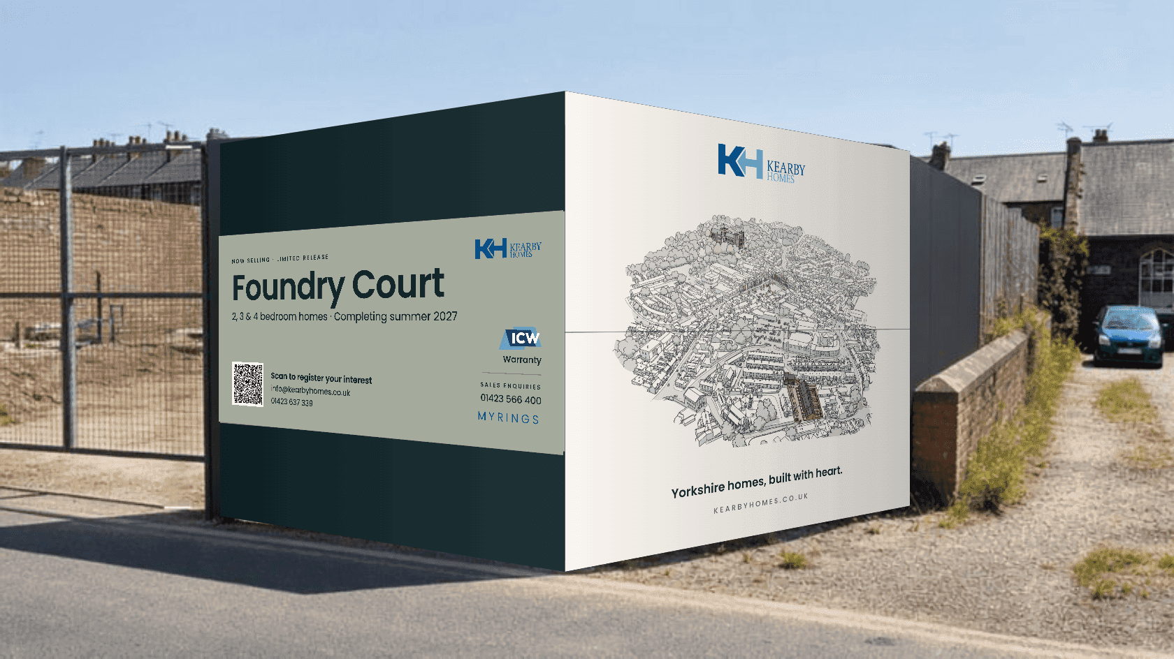 Site entrance hoarding mockup