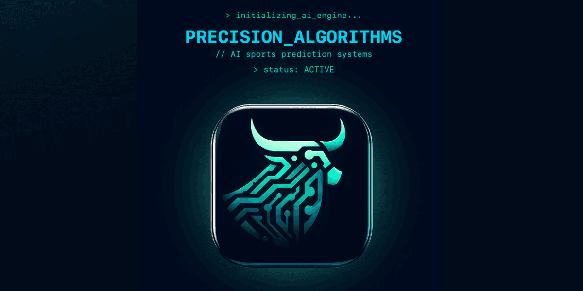 Logo of Precision Algorithms, an AI-powered sports prediction system, with the status displayed as active and initializing.