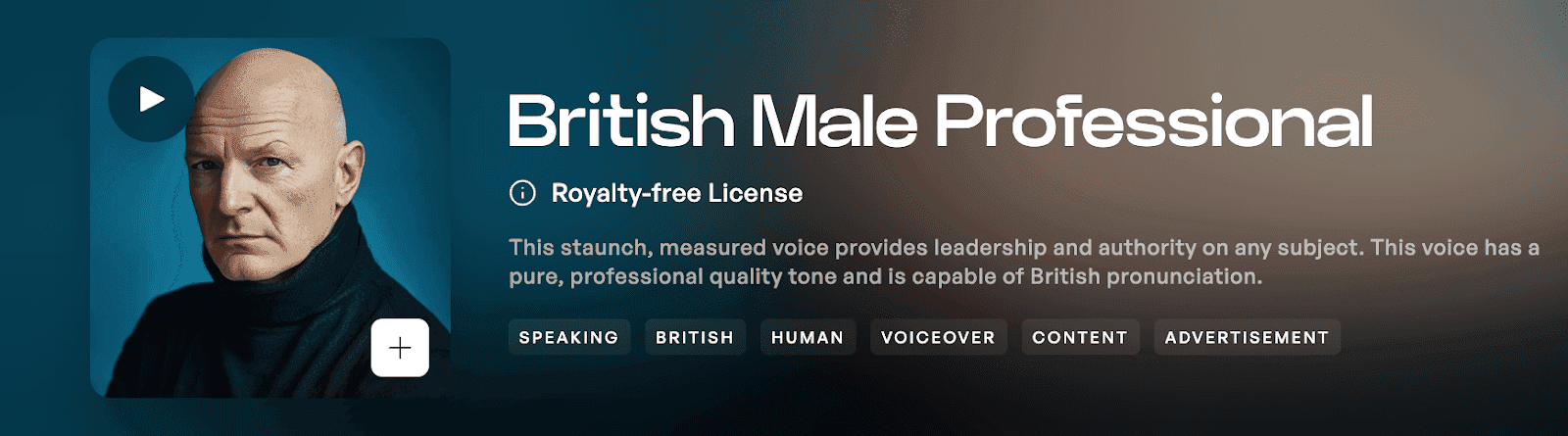 The British Male Professional speaking voice model on Kits AI