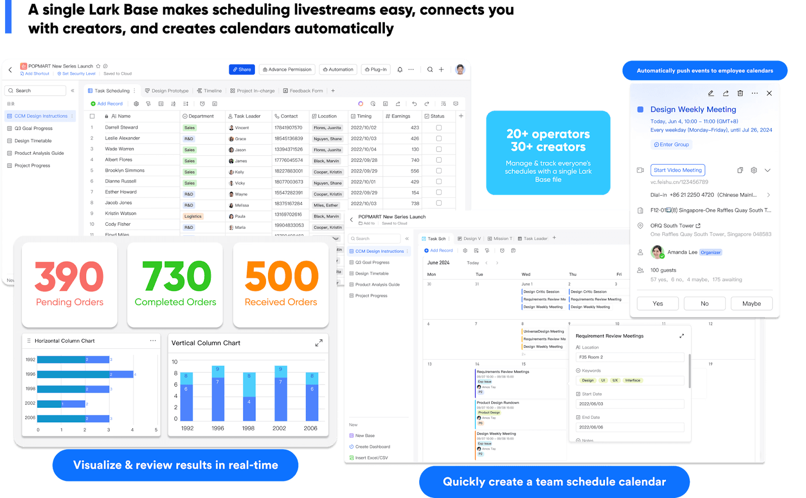 Manage the store livestream with Lark