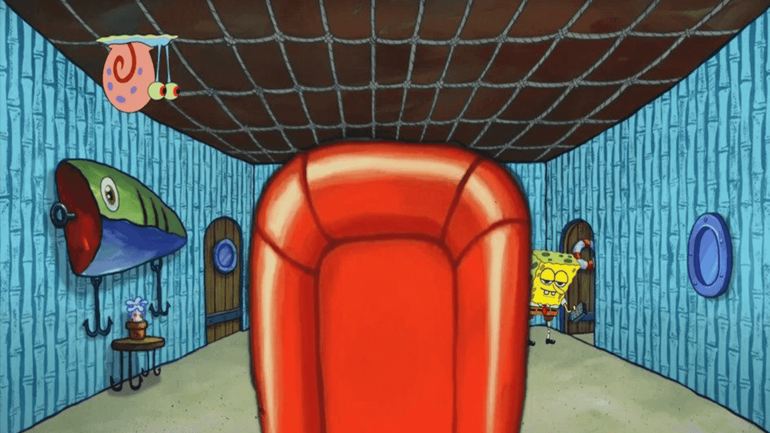 Squarepants and chair Zoom Backgrounds