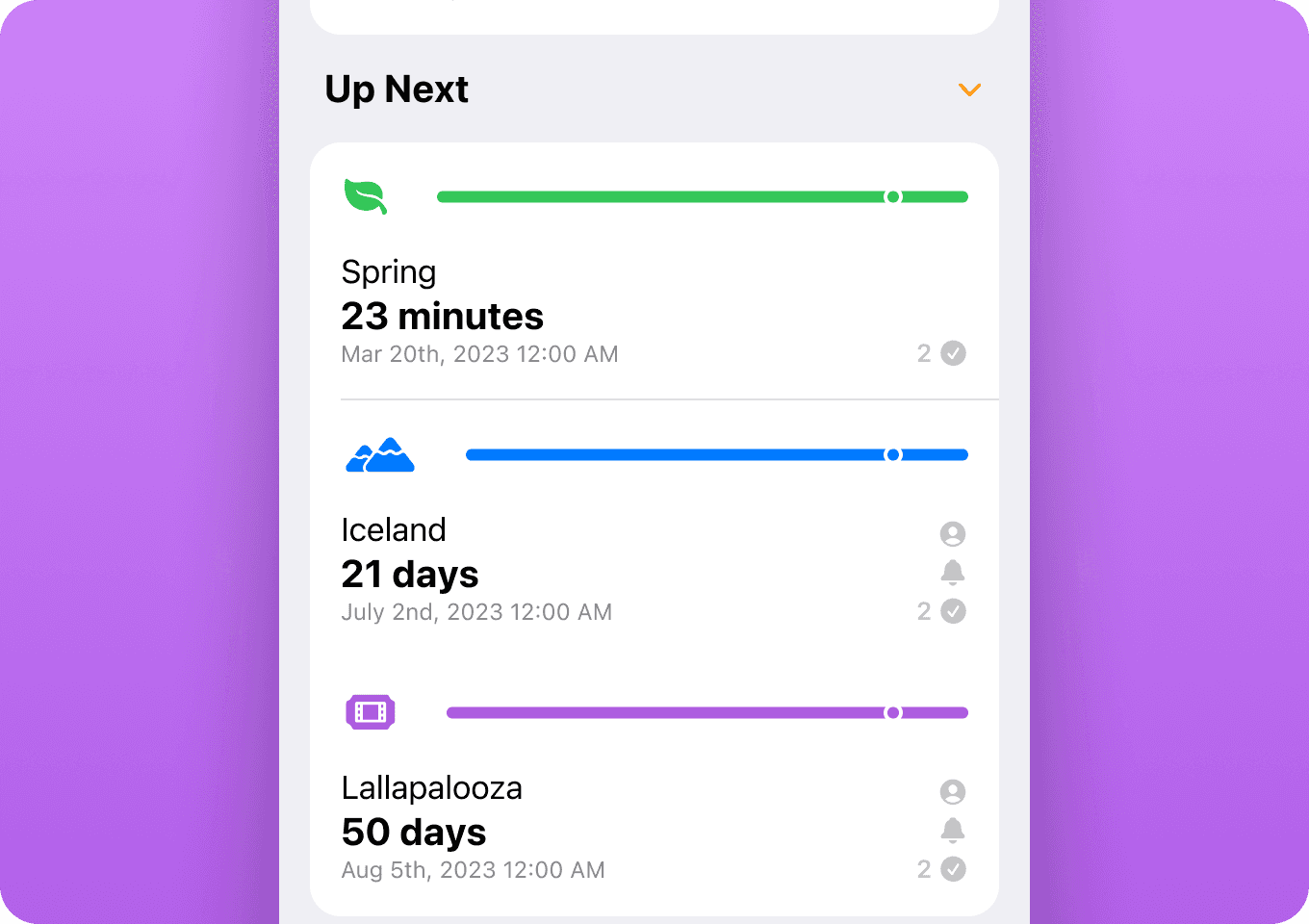 New Icons in the Event List