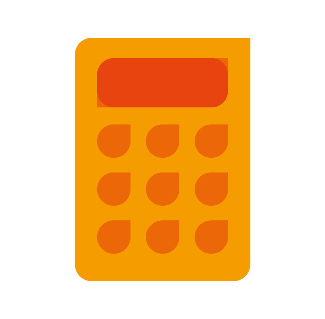 Stylized icon of a calculator