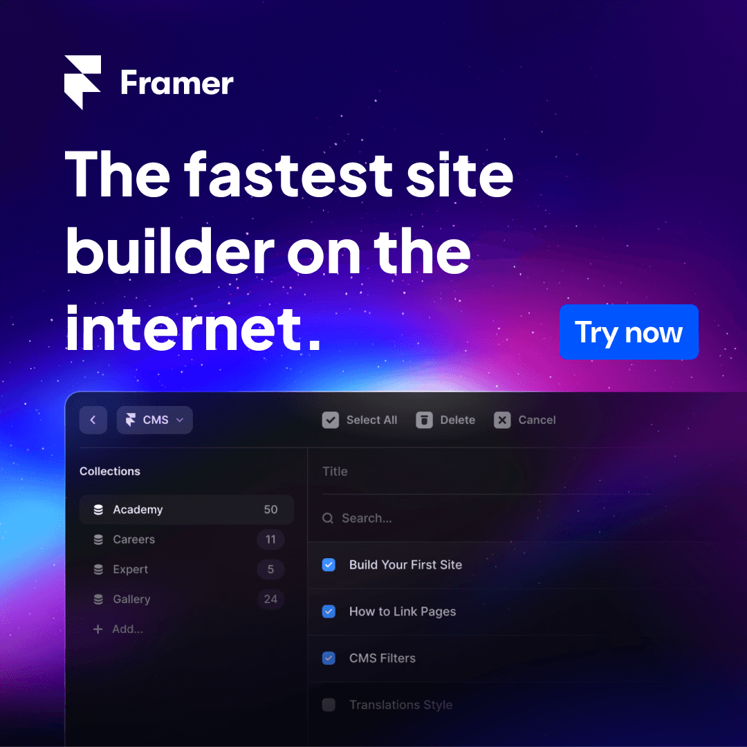 Framer ad banner