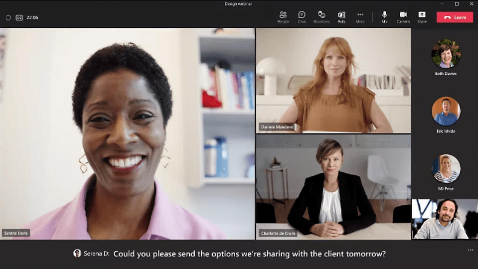 Microsoft Teams video meeting