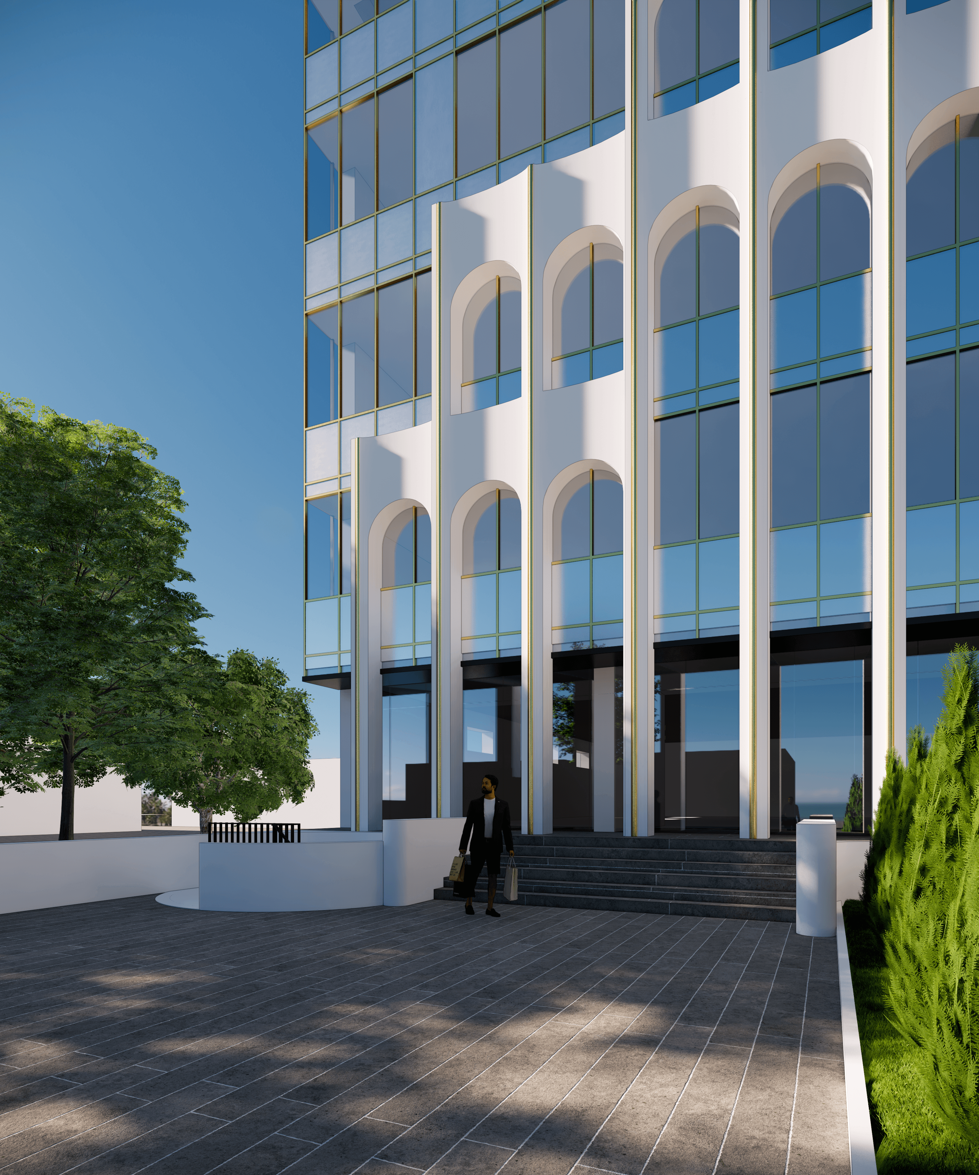 Архитектурная визуализация бизнес-центра на Луначарского