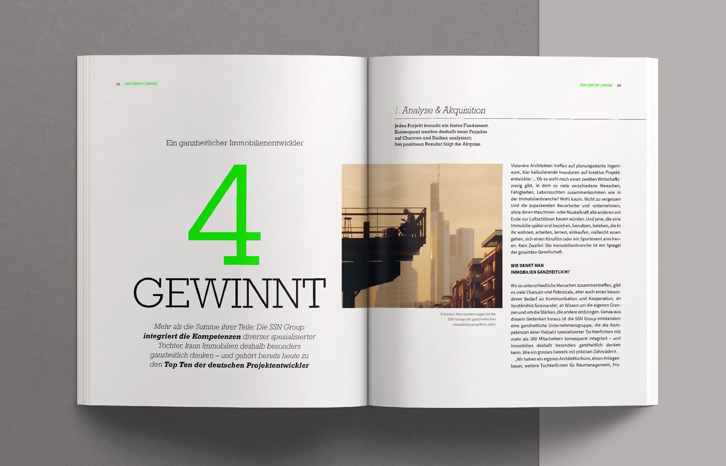 Editorial Design für das Magazin INSIDE – präzise Raster, klare Bildsprache und typografische Balance