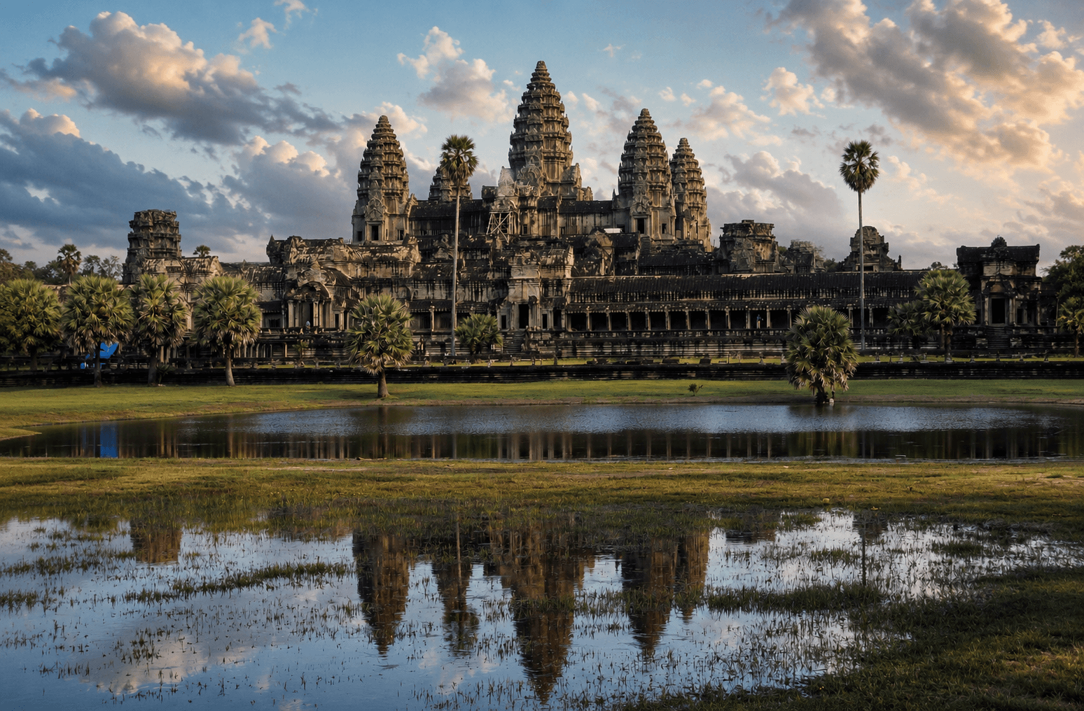 Landscape view of the temple of Angkor Wat in Siem Reap Cambodia