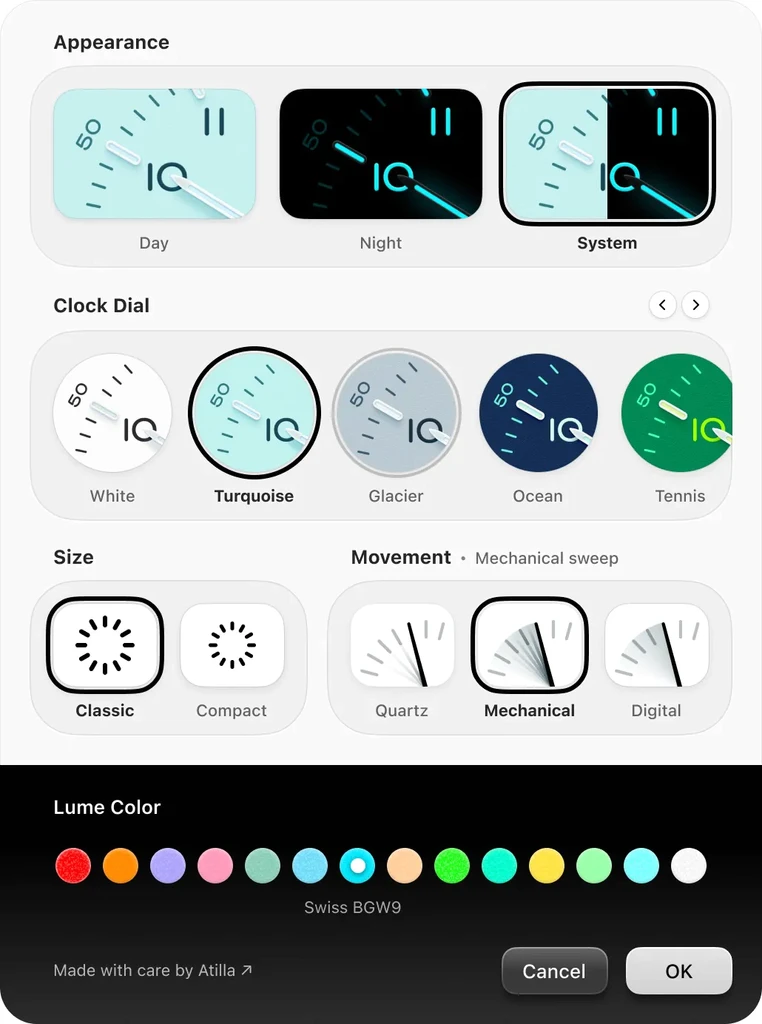 Bauhaus Clock for Mac Custom Settings