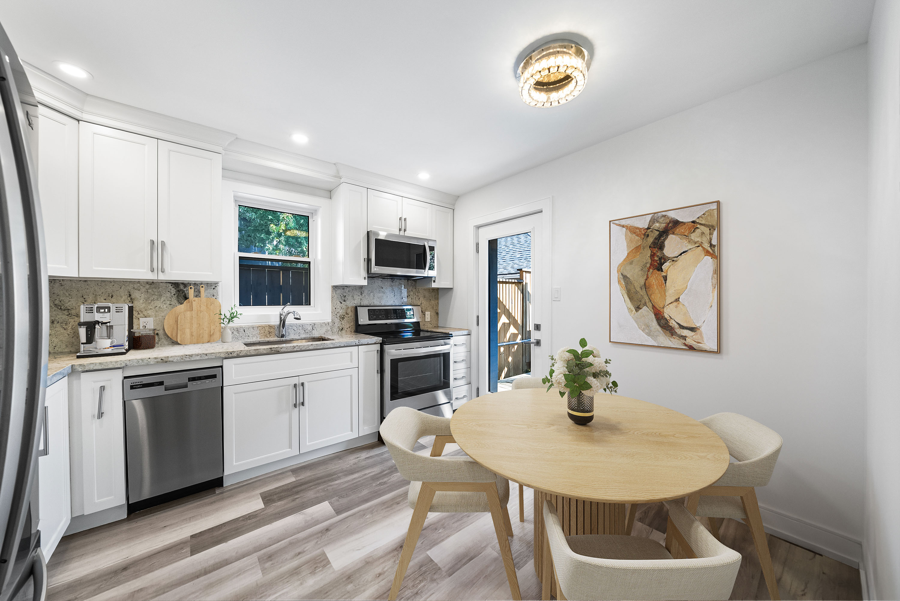 beautiful kitchen with dining area
