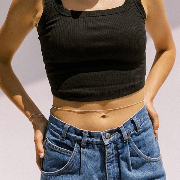 permanent jewelry on waist