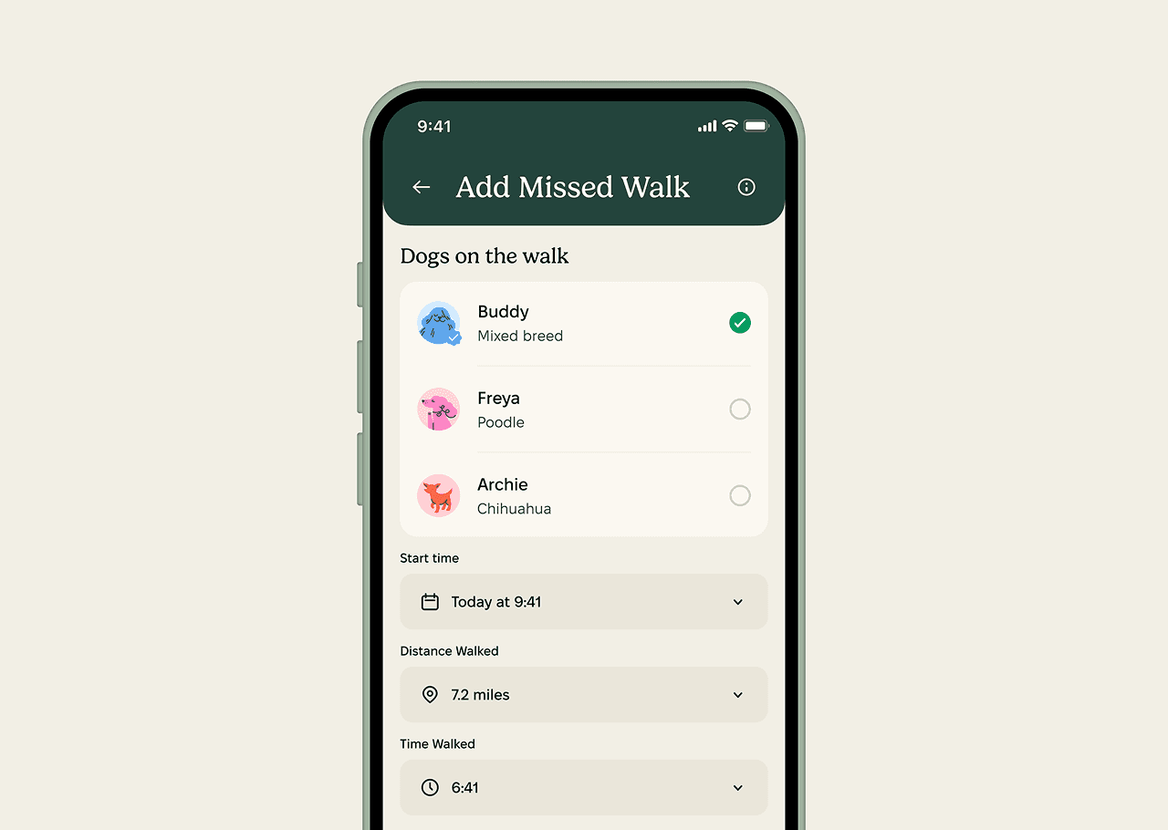 Add missed walk flow
