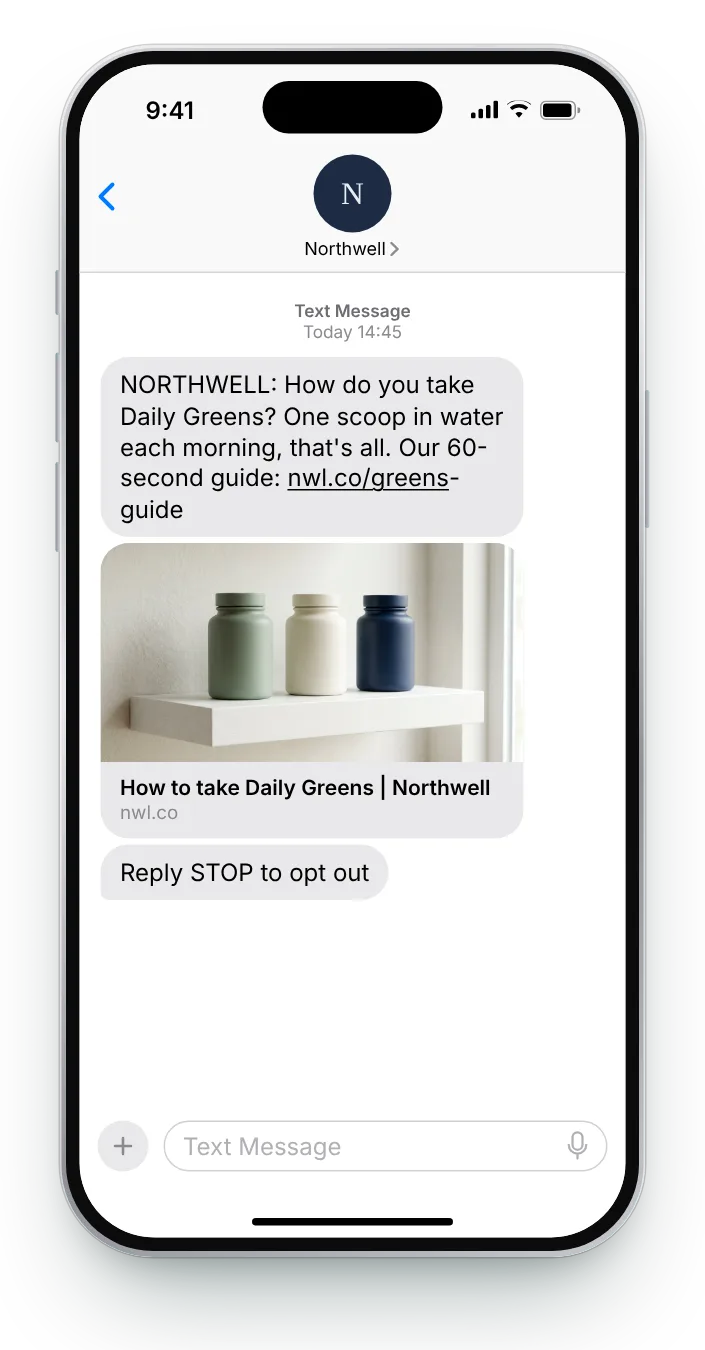 A 60-second guide to the product browse abandonment text on an iPhone