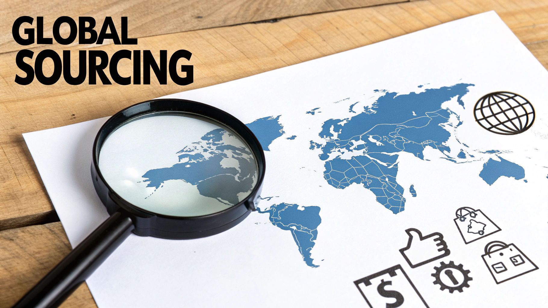 A world map highlighting key global manufacturing regions
