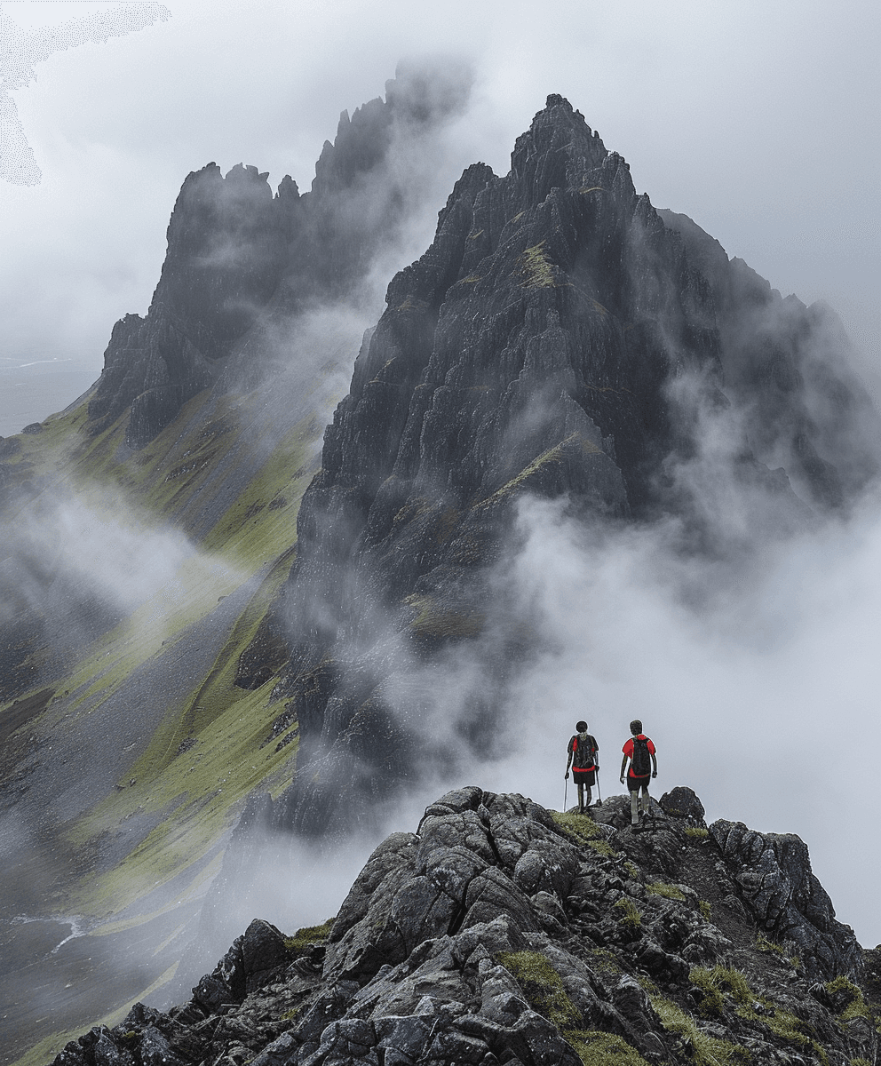 A man touching grass on mountains