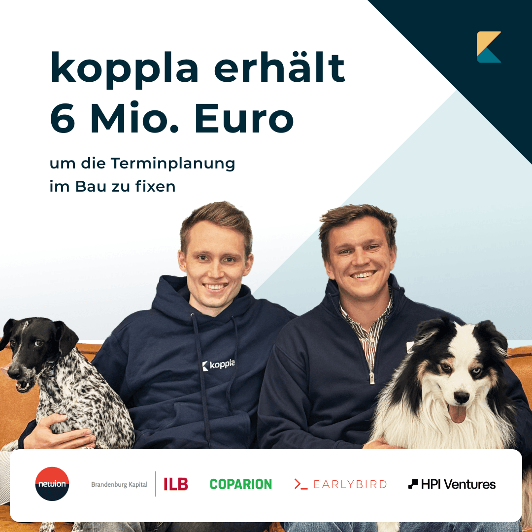 koppla sammelt 6 Millionen Euro ein, um die  Terminplanung im Bau zu fixen
