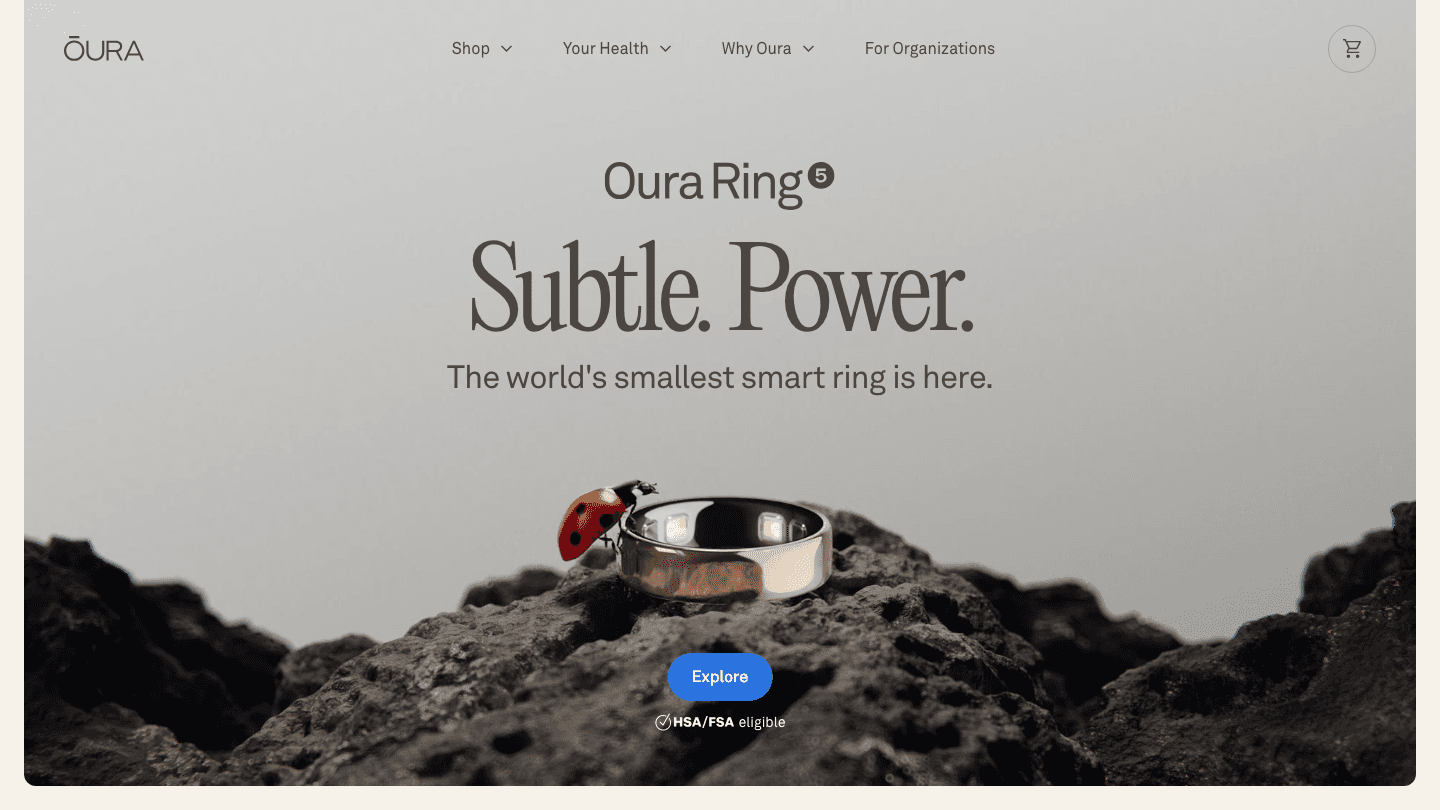 Oura Ring smart ring for sleep tracking