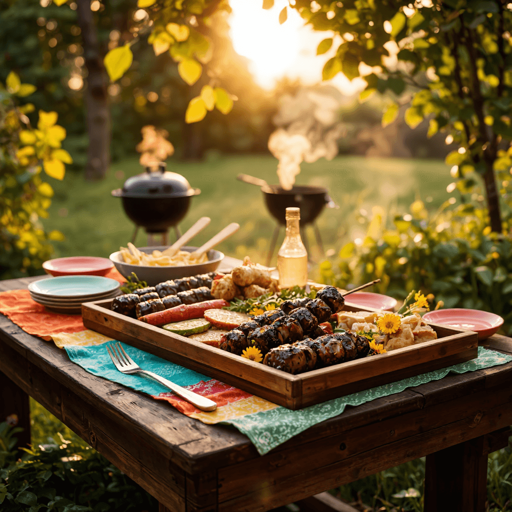 product photography of a tray of barbecue food