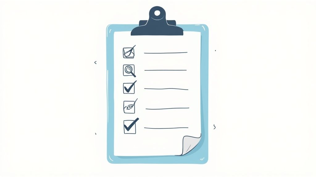 Checklist on a clipboard