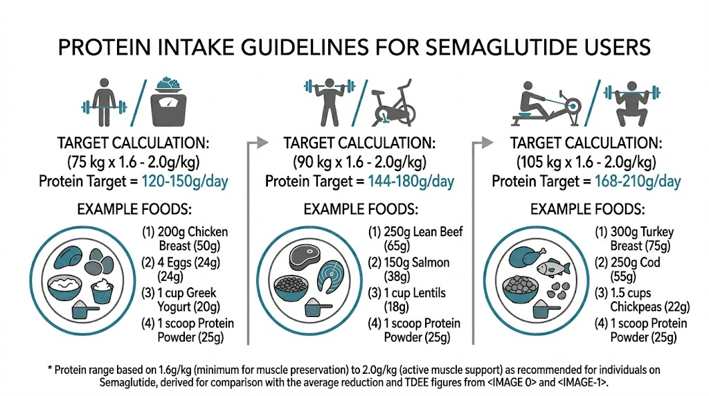 Protein intake targets for semaglutide users by body weight