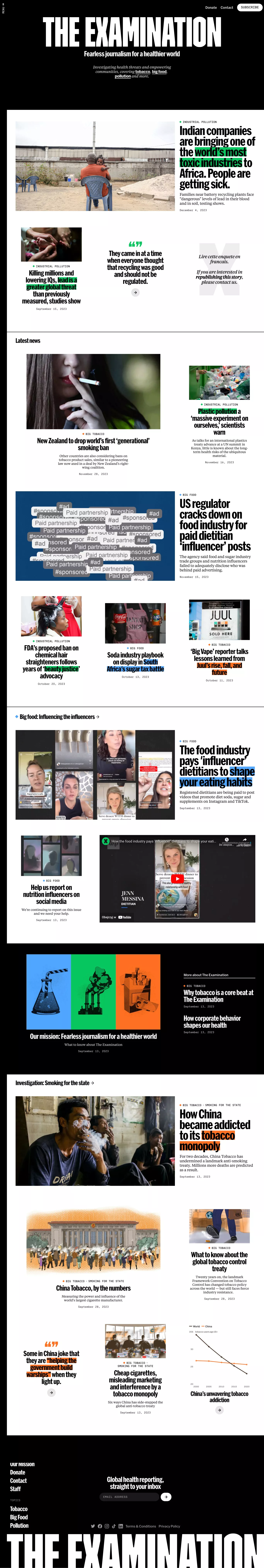 Fearless Health Journalism blog page screenshot showcasing Magazine design