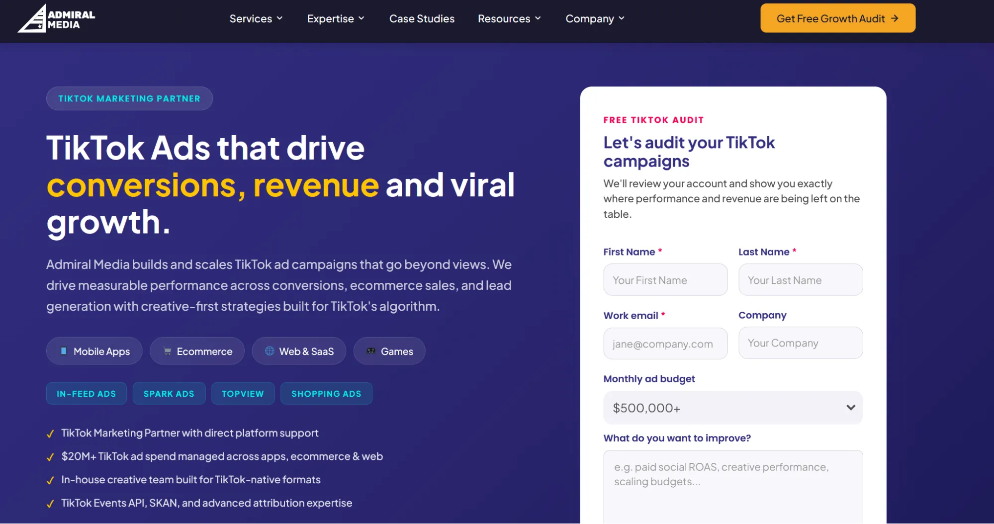 TikTok Performance Marketing Agency - Admiral Media
