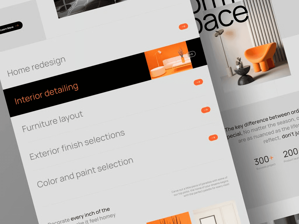 Faune Interior Design agency Website mockup 2