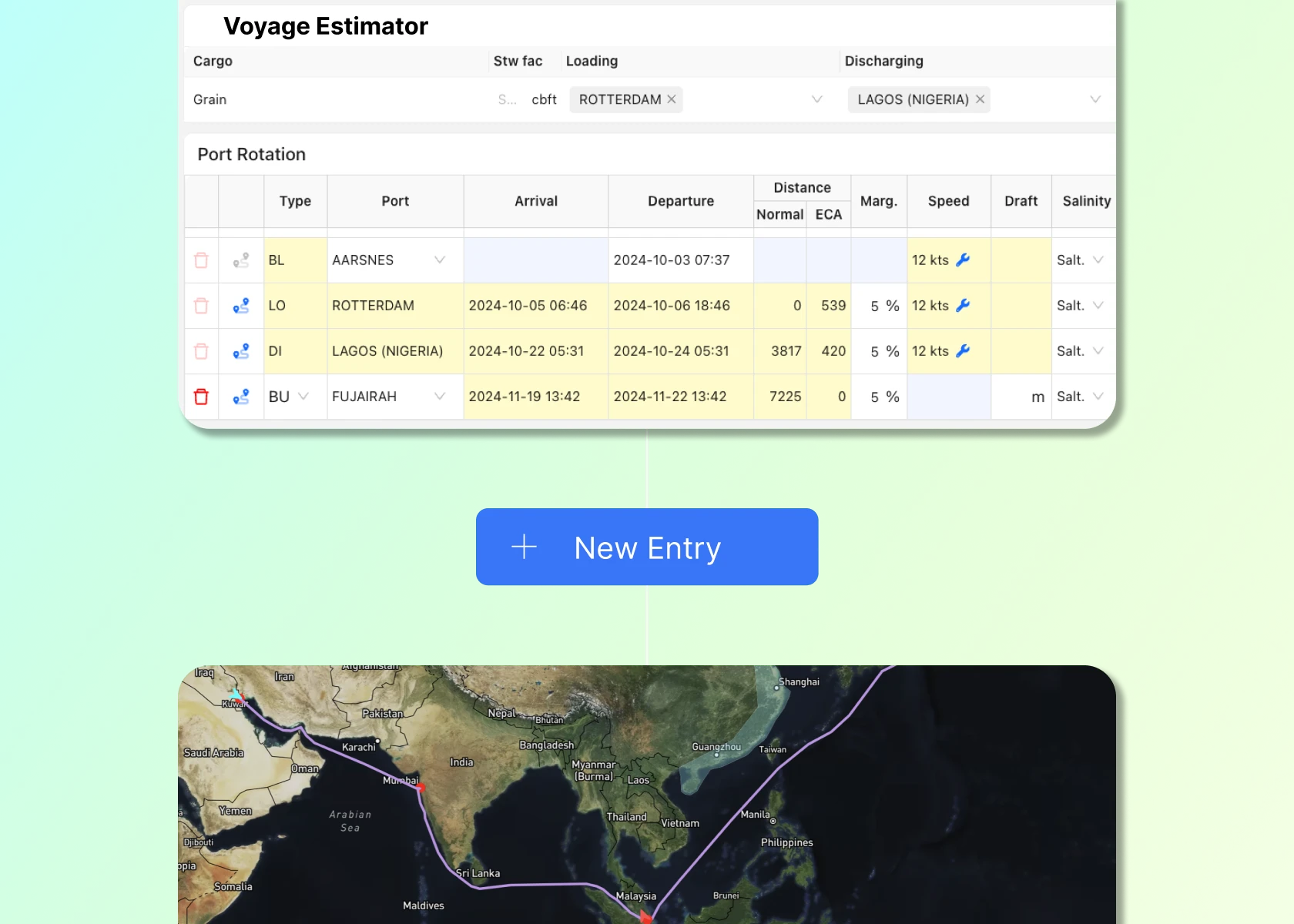 Voyage Chartering and voyage estimator