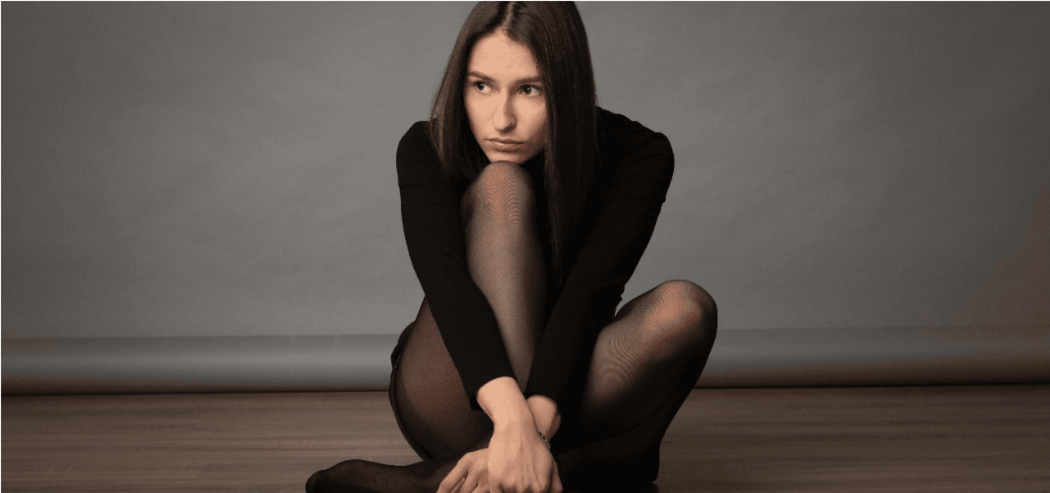 a girl sitting
