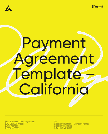 Payment Agreement Template – California