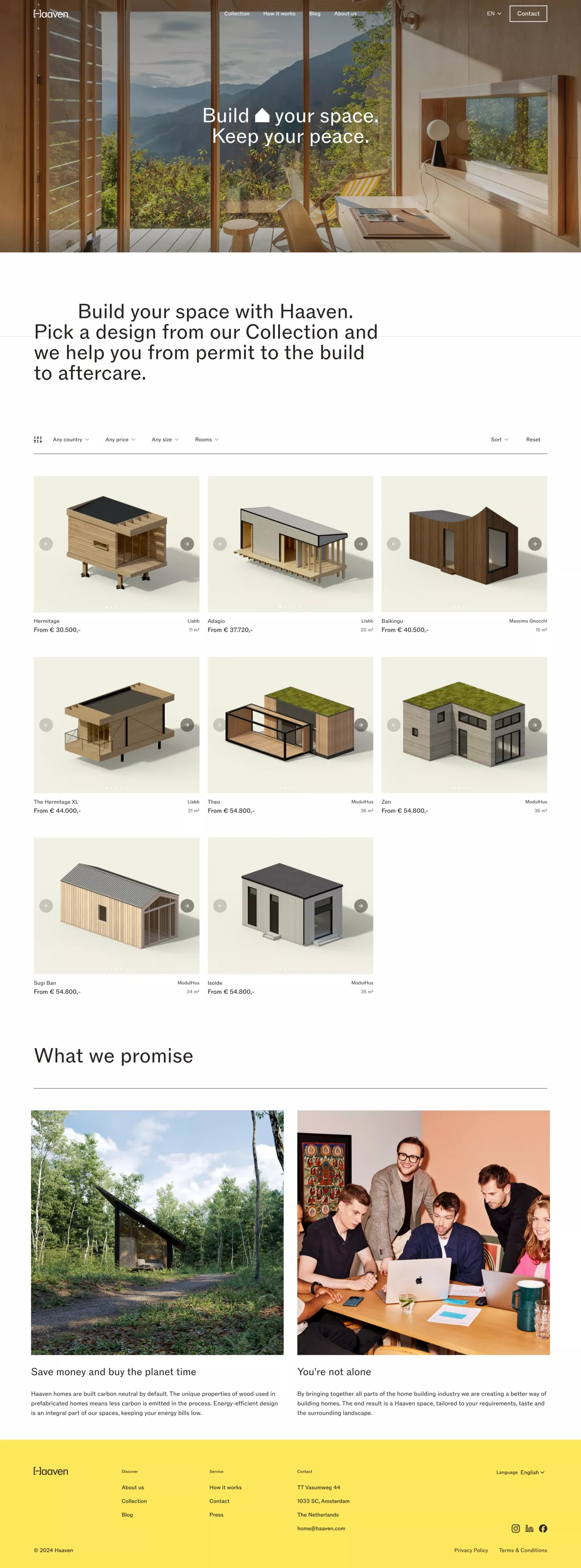 Collection landing page screenshot showcasing Architecture and Real Estate design