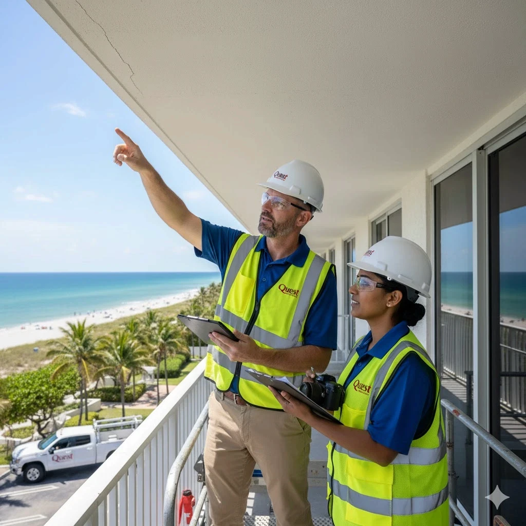 Engineer conducting 40-year milestone inspection on Palm Beach County condo building