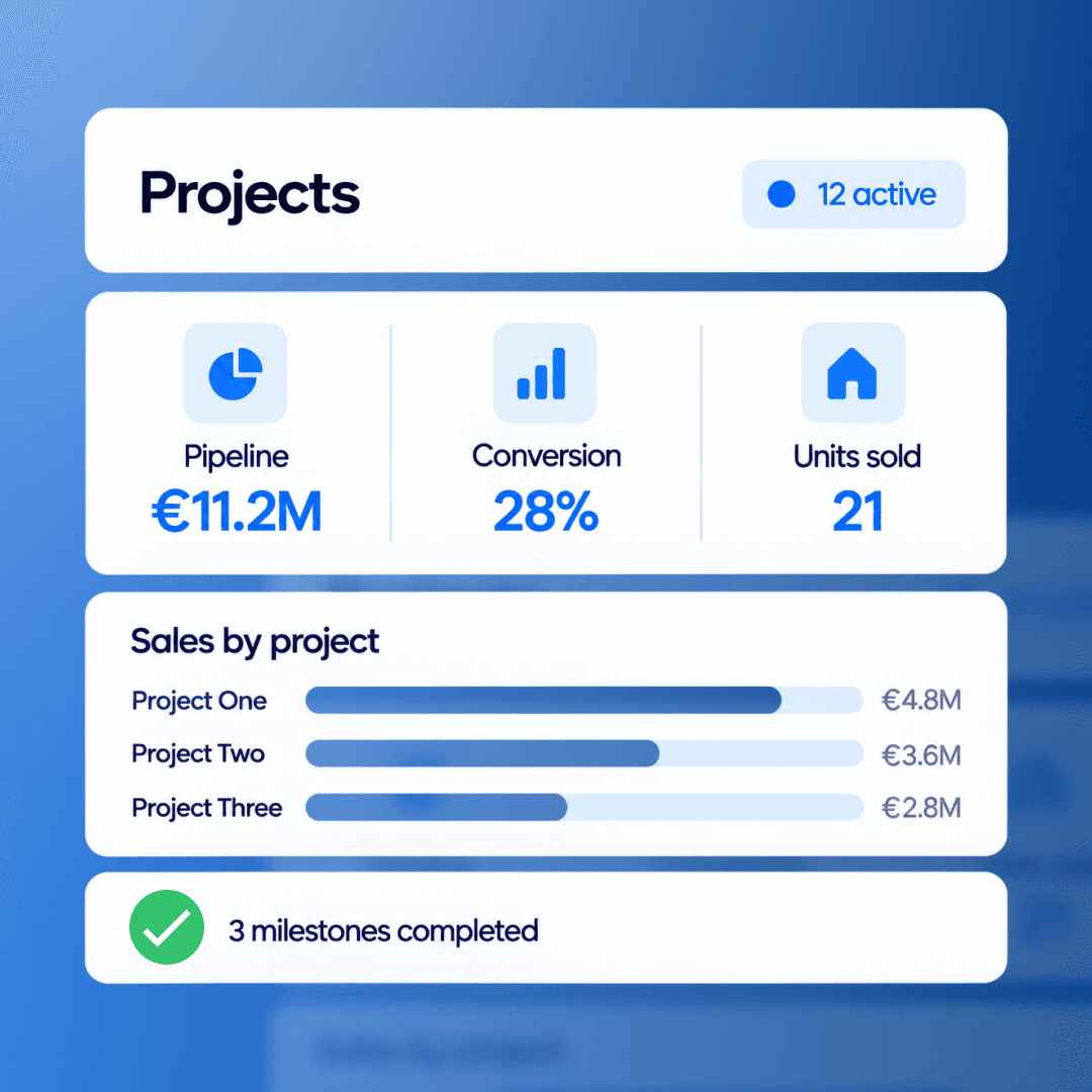 Upload projects inside the Qobrix CRM