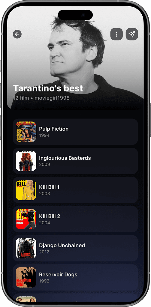 Flickhunt main screen with movie collections