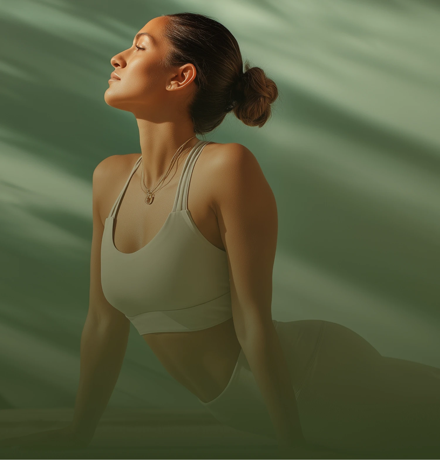 Woman breathing during yoga