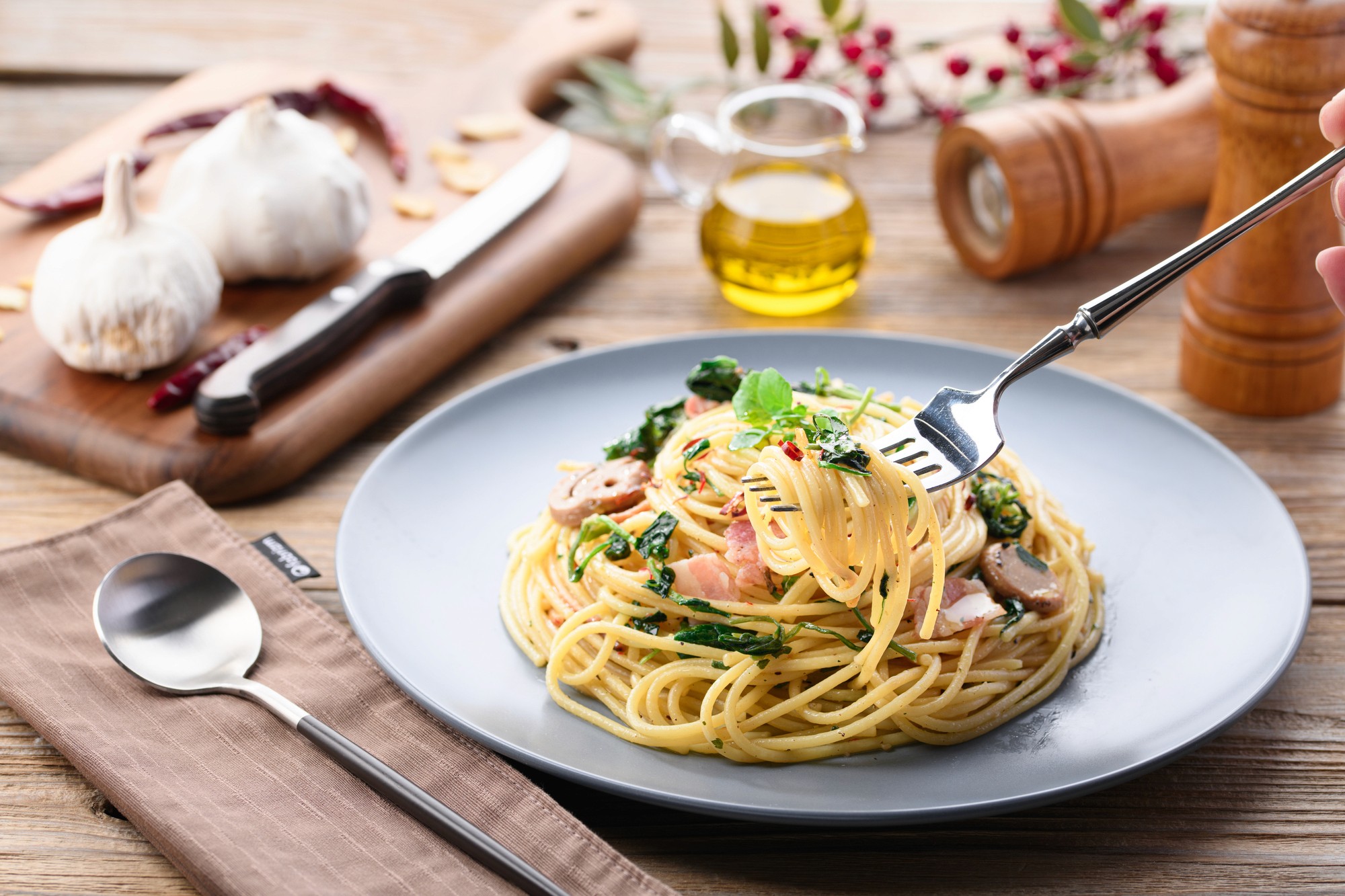 Tropical beach with umbrellas and lounge chairs.