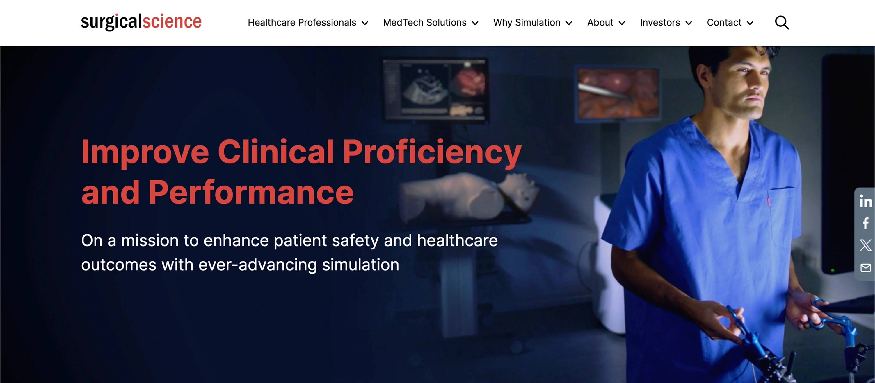 Surgical Science simulation platform for clinical proficiency and medical training