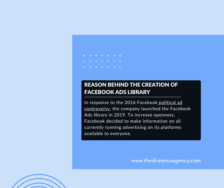 A post explaining the reason for creating Facebook ads library
