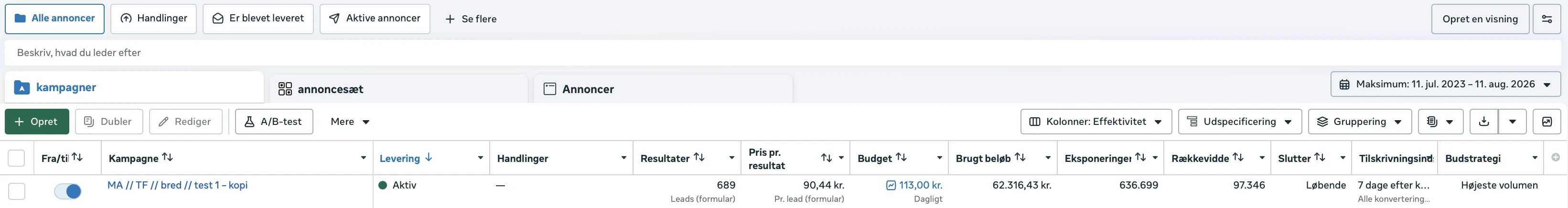 Meta ads manager leads