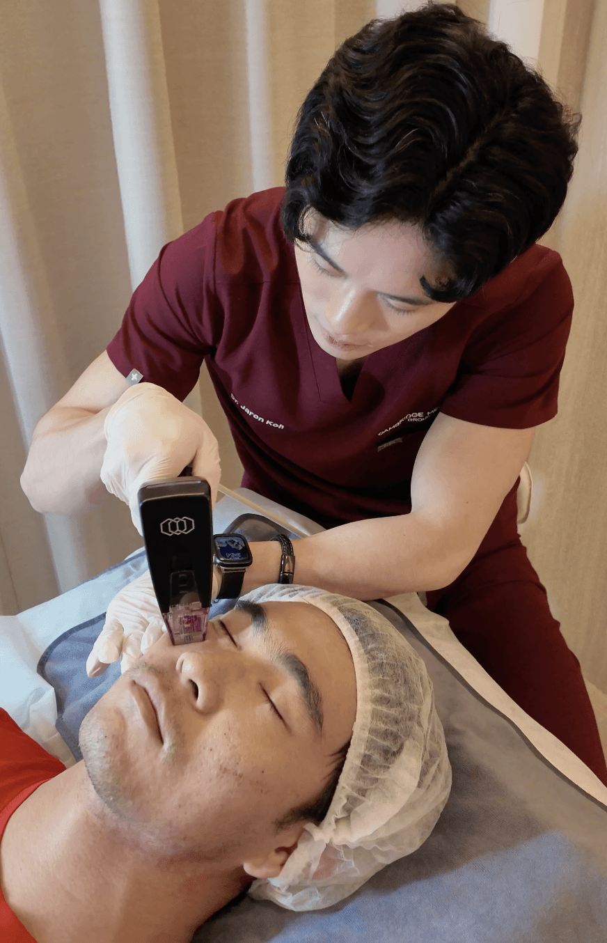 Ultherapy vs Thermage blog: woman holding her chin