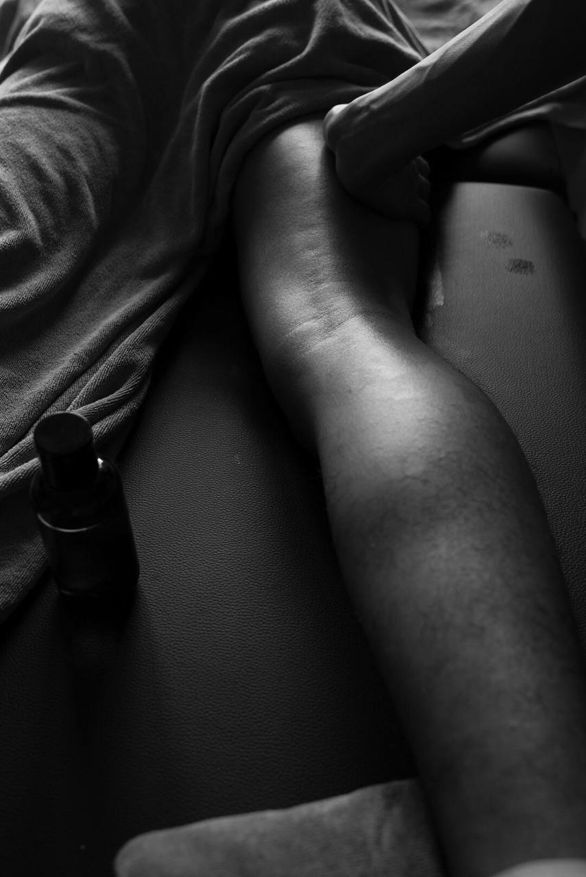 sports massage on hamstring