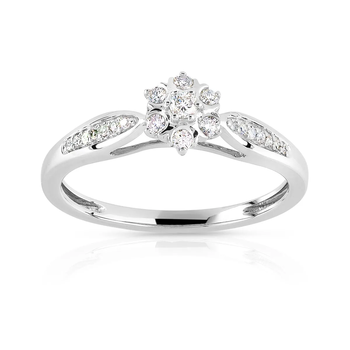 Bague en or blanc 750 sertie de diamants