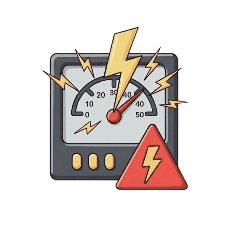 Illustration of electricity meter fault