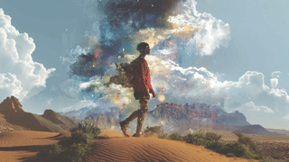 A colorful mosaic tunnel wall is shown.