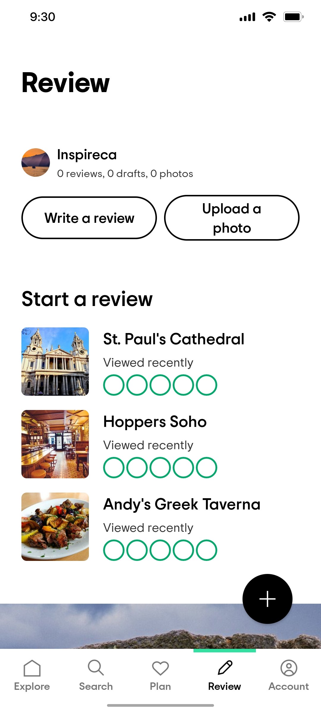 Tripadvisor Review Page Screen