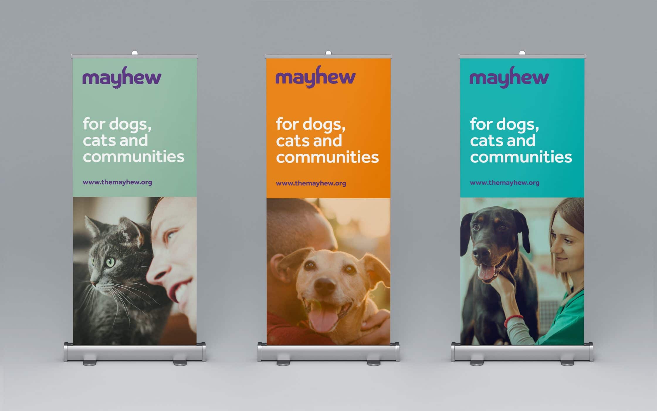 Streetside billboard with flyposters of the Batch.Works brand and illustrations
