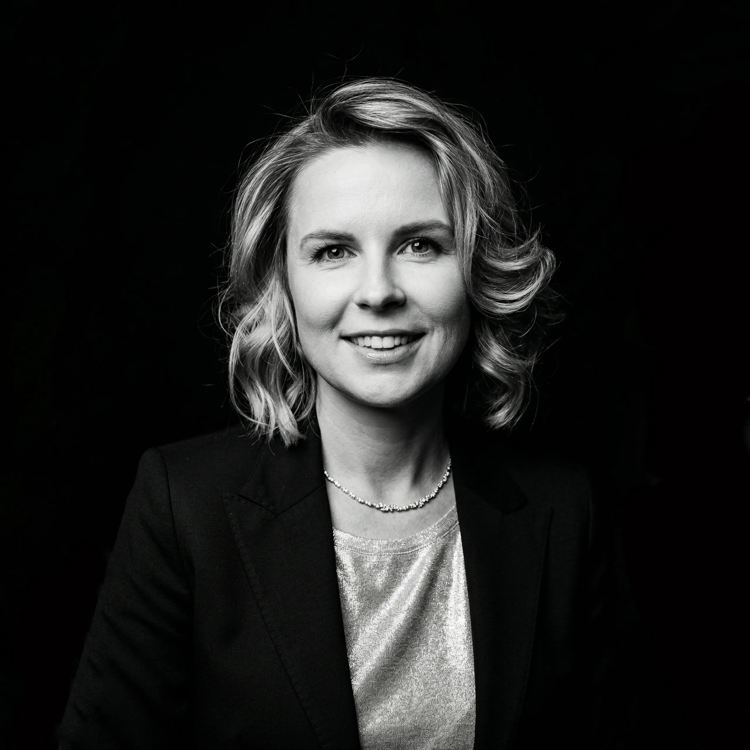 greyscale photography of woman