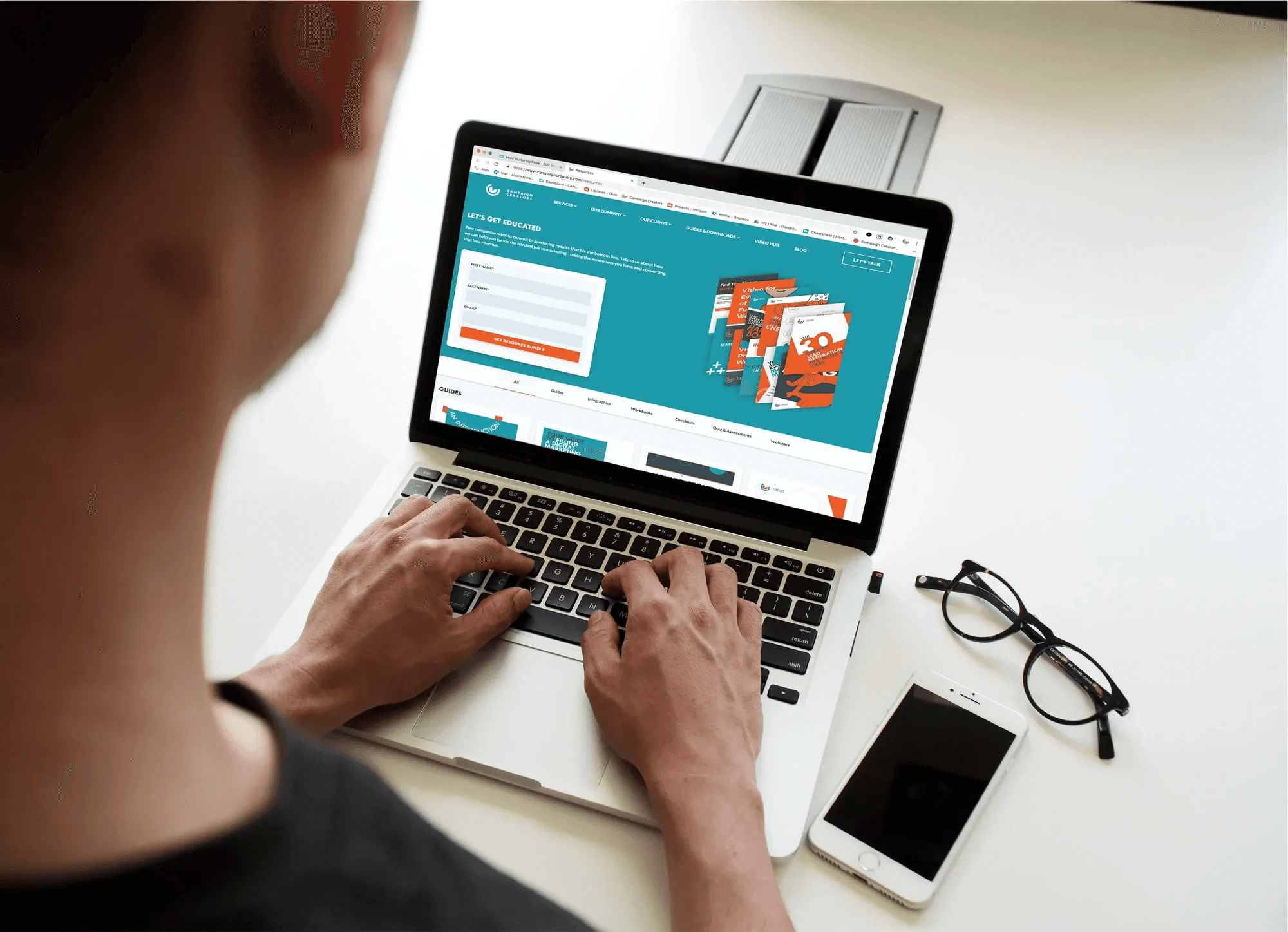 Person engaging visitors through websites - Lead Nurturing Ideas
